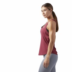 Reebok Workout Ready Mesh Muskelshirt Damen - Bordeaux - DE 108-POU